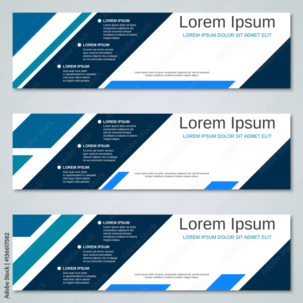Abstract geometric web banners vector templates Abstract geometric web banners vector templates
