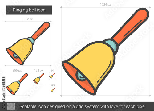 Ringing bell line icon.