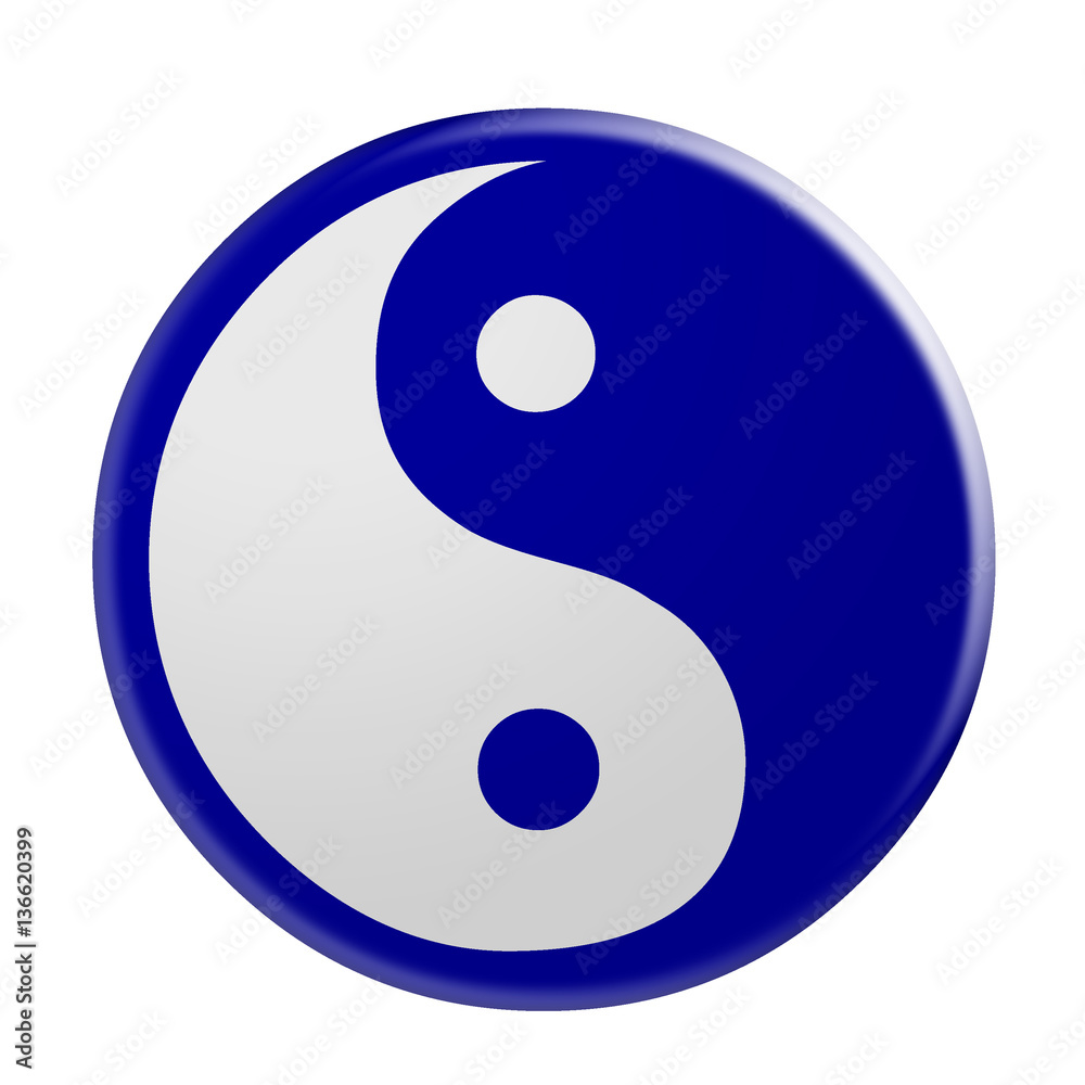 3d Blue Yin And Yang Symbol, illustration isolated on white background 3d Blue Yin And Yang Symbol, illustration isolated on white background