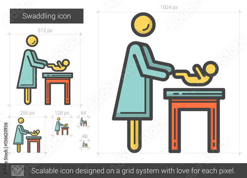 Swaddling line icon.