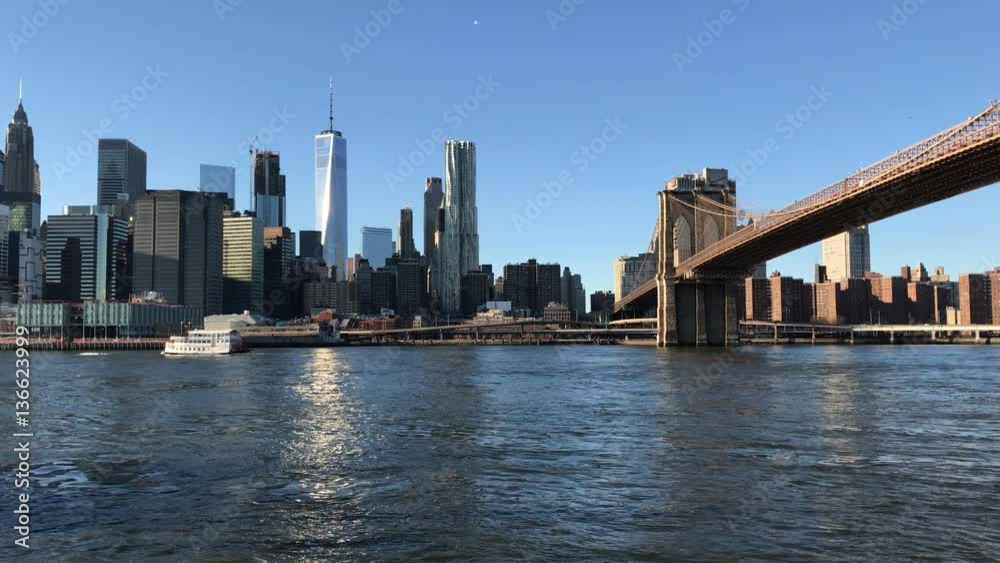 Brooklyn Bridge from Pier 1 Playground, New York, 4K Brooklyn Bridge from Pier 1 Playground, New York, 4K