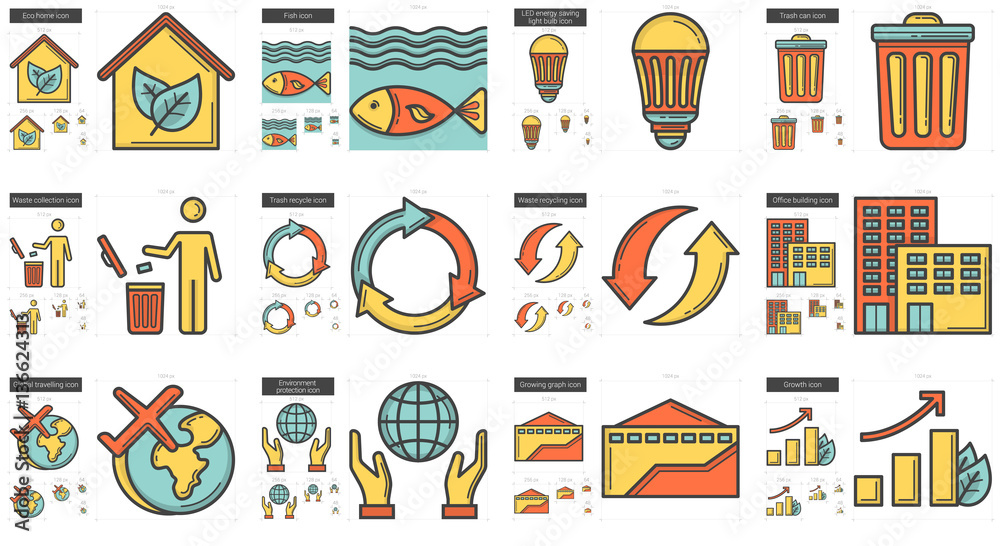 Ecology line icon set. Ecology line icon set.