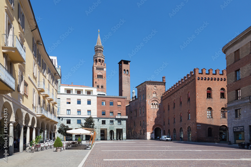 CREMONA, ITALY - MAY 24, 2016: The Piazza Cavour square.