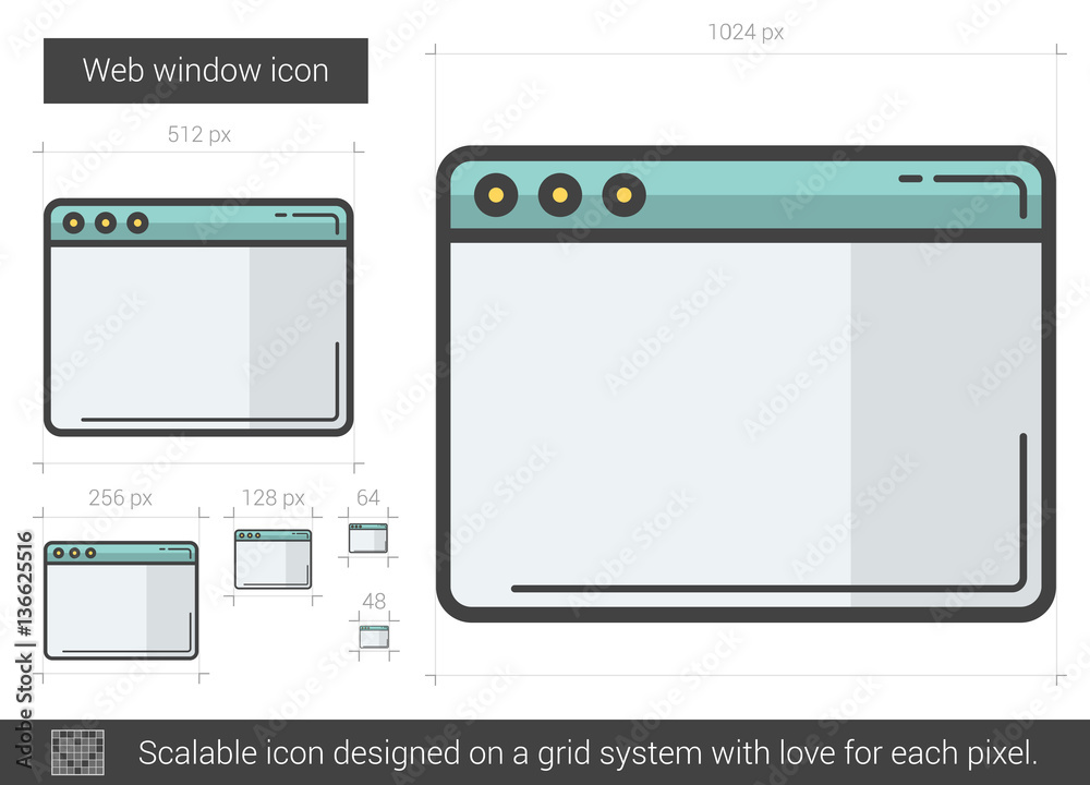 Web window line icon. Web window line icon.