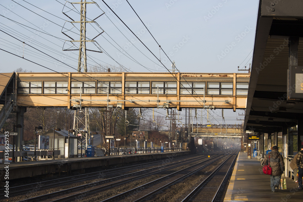 footbridge over train station
