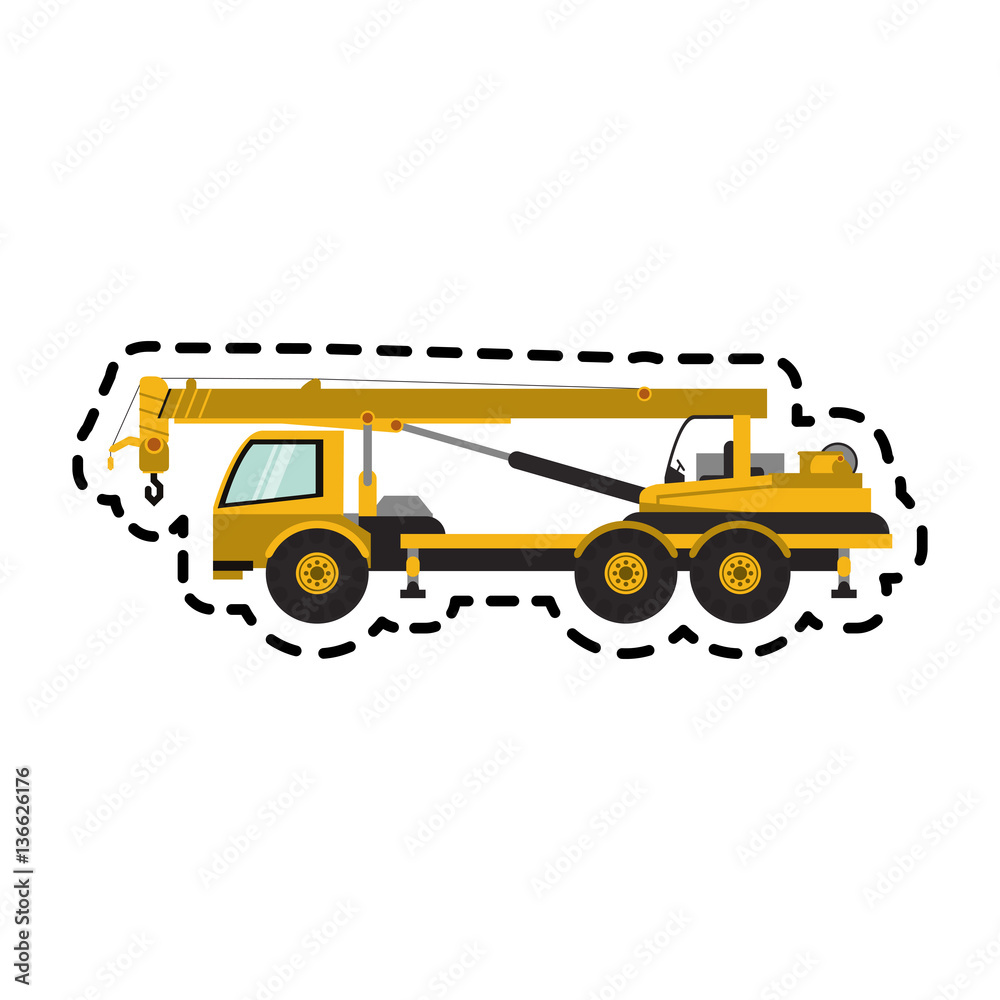 construction truck icon over white background. colorful design. vector illustration construction truck icon over white background. colorful design. vector illustration