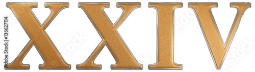 Roman numeral XXIV, quattuor et viginti, 24, twenty four, isolat