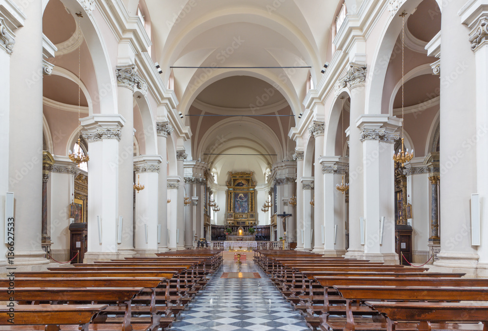 BRESCIA, ITALY - MAY 23, 2016: The nave of church Chiesa di San Giovanni Evangelista.