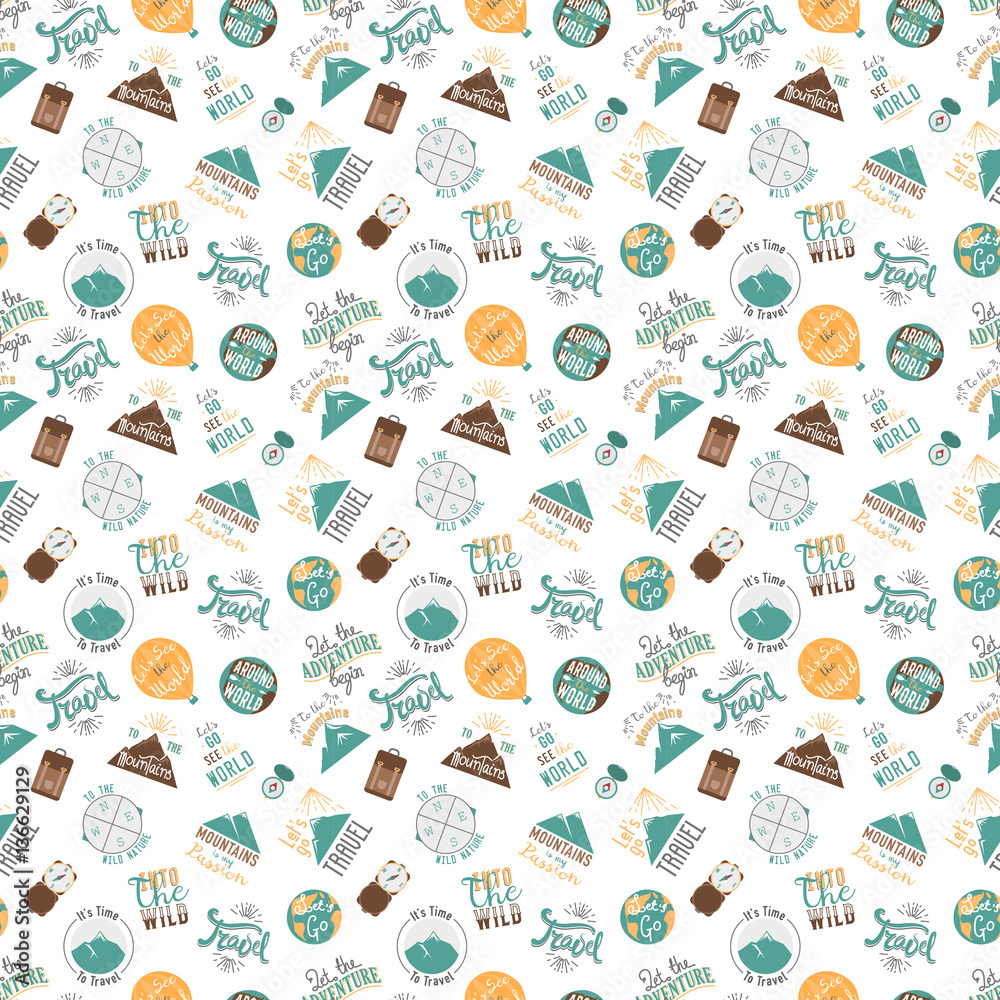 Travel and tourism seamless pattern. Travel and tourism seamless pattern.