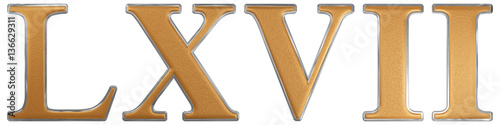 Roman numeral LXVII, septem et sexaginta, 67, sixty seven, isola