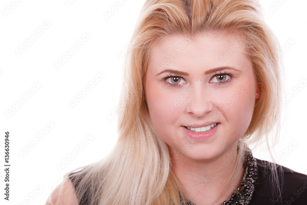 Portrait of happy blonde, charming woman Portrait of happy blonde, charming woman