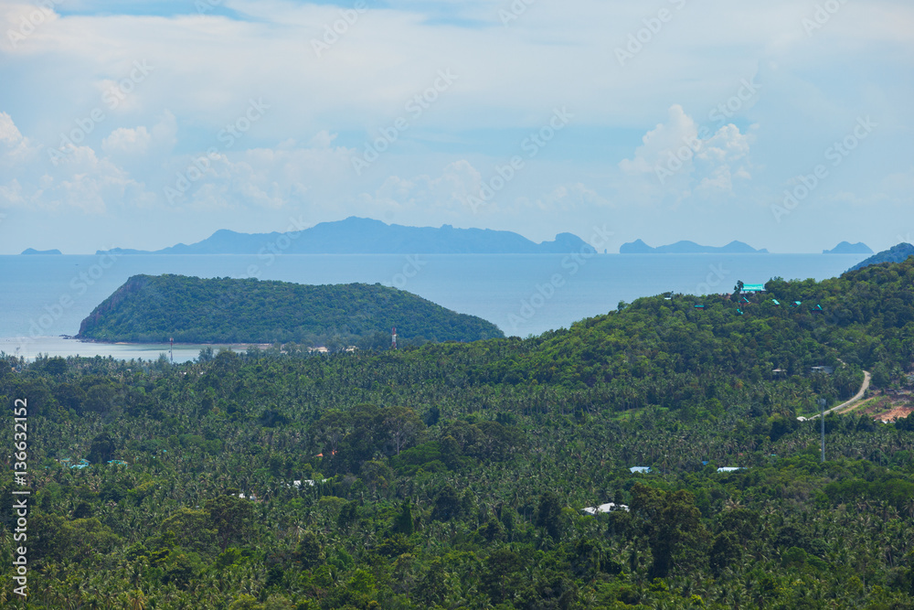 Aerial view on Koh Pha ngan island talking from Dome Sila View P