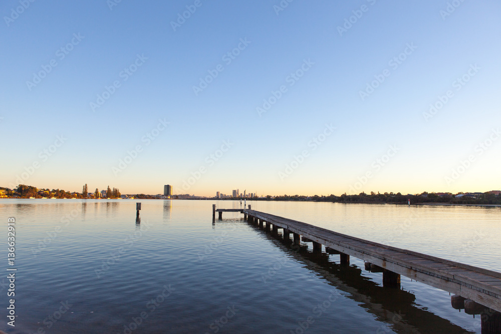 A jetty along Perth's Swan River in Western Australia