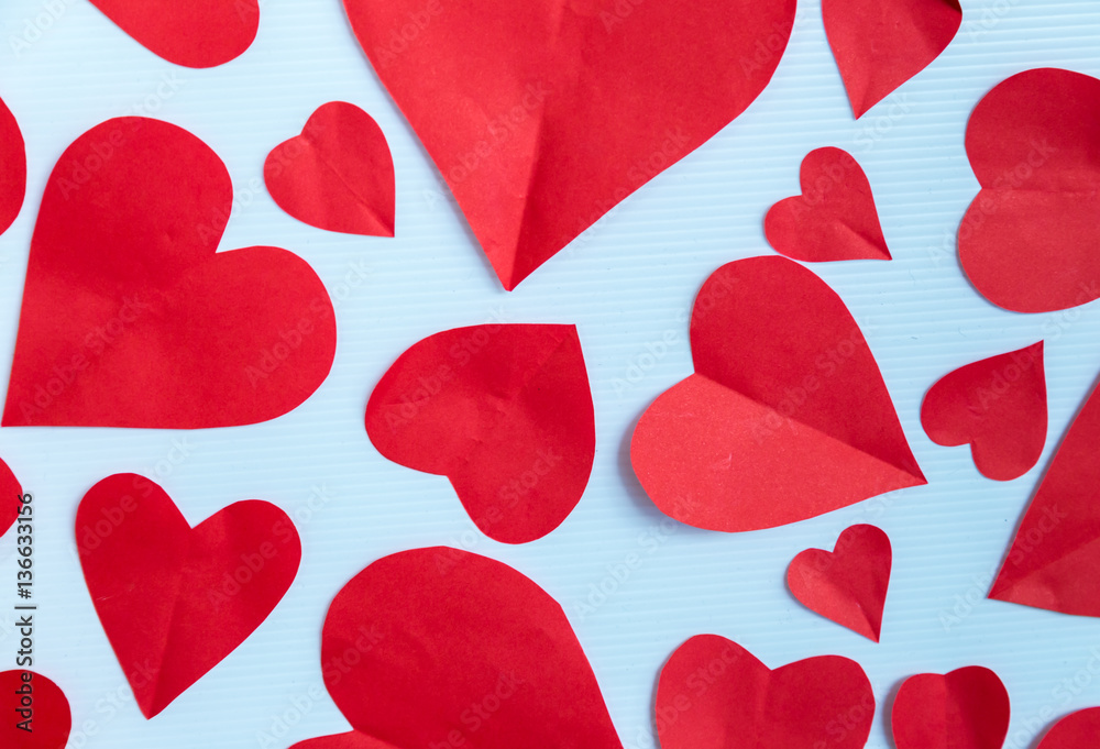 red heart shape paper on white background red heart shape paper on white background