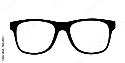 black Glasses isolated on white background