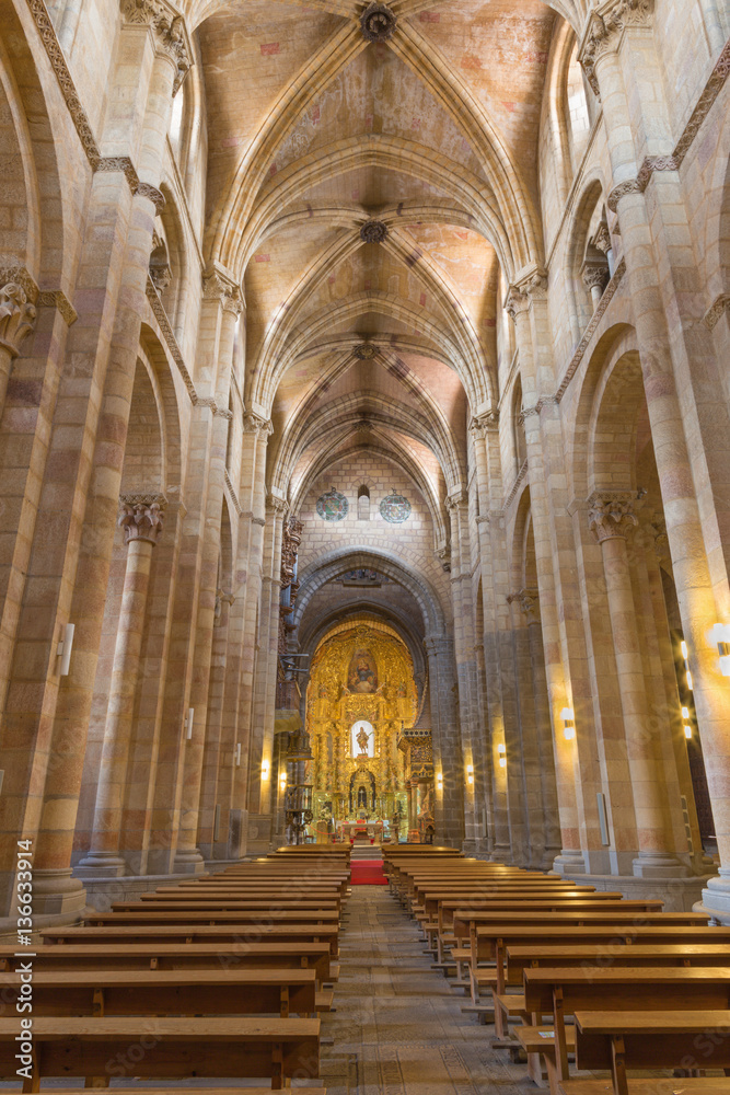 AVILA, SPAIN, APRIL - 19, 2016: The nave of Basilica de San Vicente