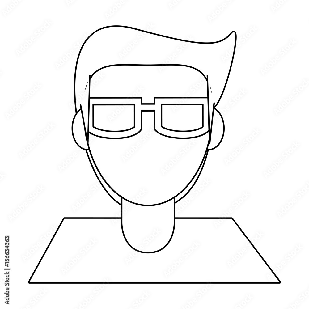 man cartoon icon over white background. vector illustration