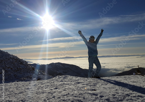 skier enjoying winter in Carpathians