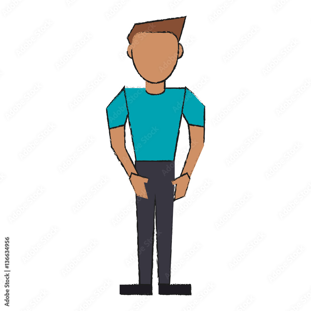 man cartoon icon over white background. colorful design. vector illustration