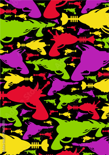 Retro Science Fiction Ray Guns Pattern