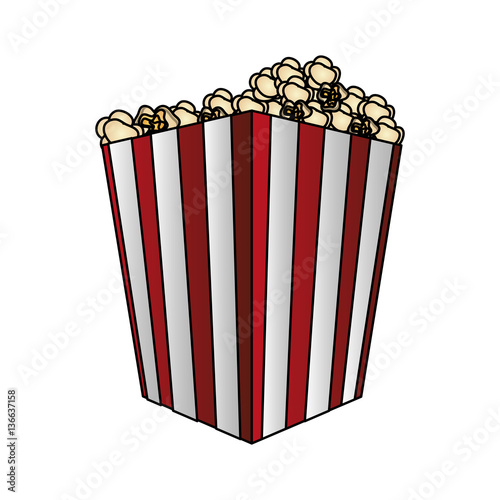 pop corn bucket icon over white background. colorful design. vector illustraiton