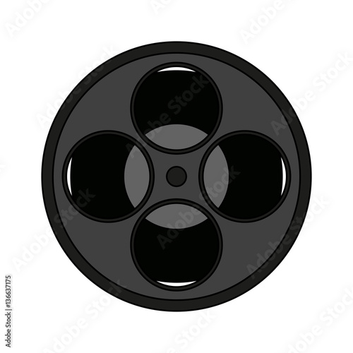 movie film reel icon over white background. vector illustration