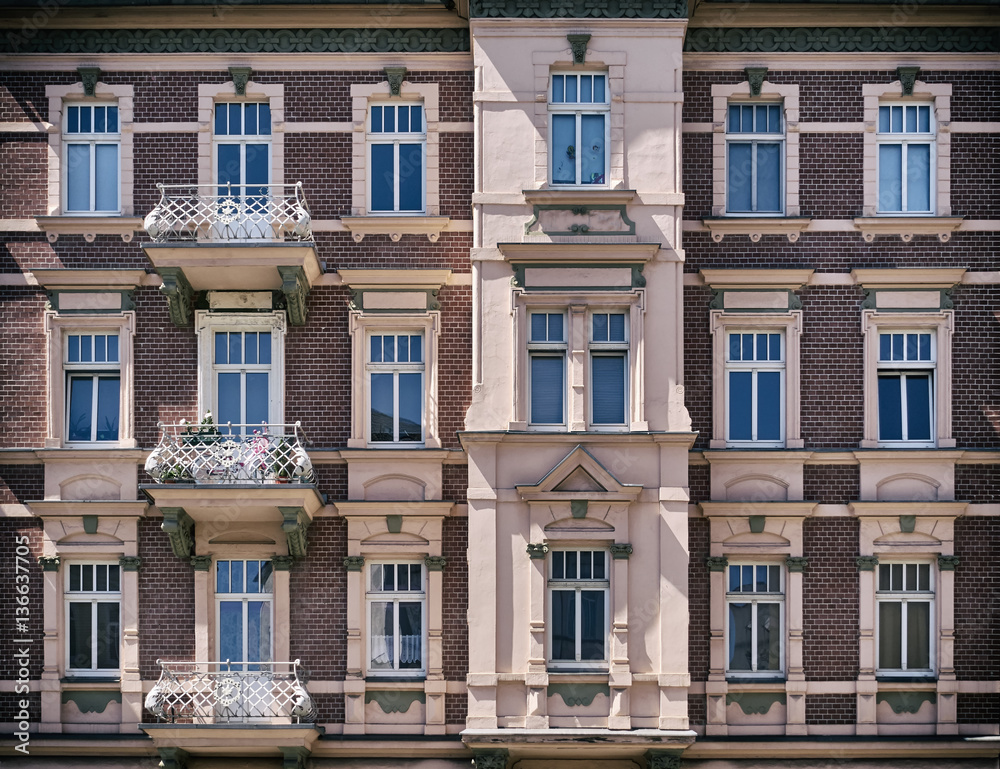 vintage German house facade, heavy filter applied