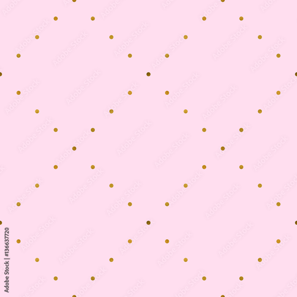 Background with golden circles. Repeatable pattern for web, print, wallpaper, wrapping, scrapbooking, textile, background for invitation card or holiday decor.