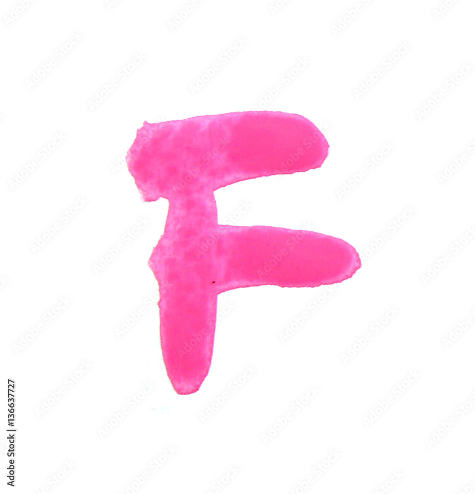F - Color letters isolated over the white background F - Color letters isolated over the white background