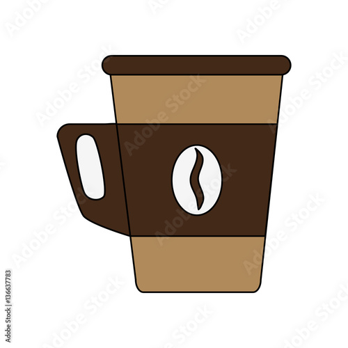 coffee mug icon over white background. colorful design. vector illustration