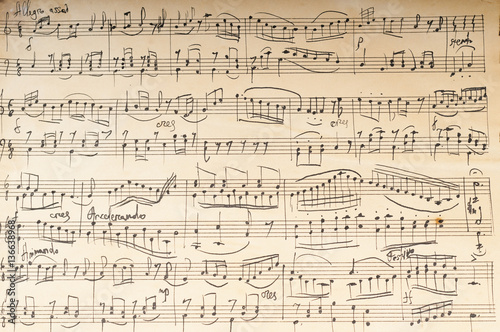 Ancient musical manuscript photo