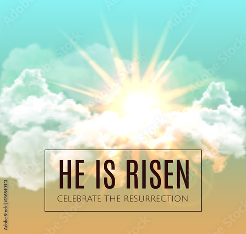 He is risen. Easter background. Vector illustration