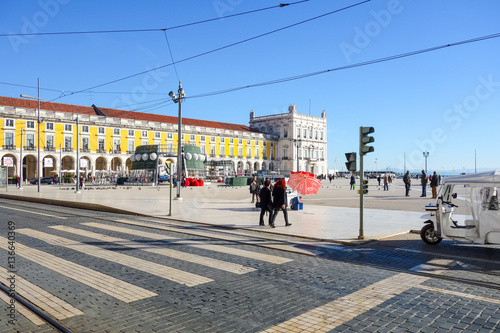 Lisbon, Portugal.- January 1,2017: Old Town Lisbon on January 1,