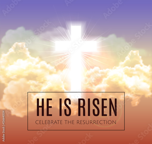 He is risen. Easter background. Vector illustration