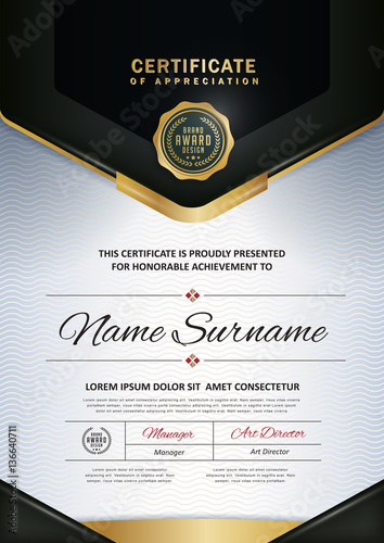 certificate template with luxury and modern pattern,diploma,Vector illustration 