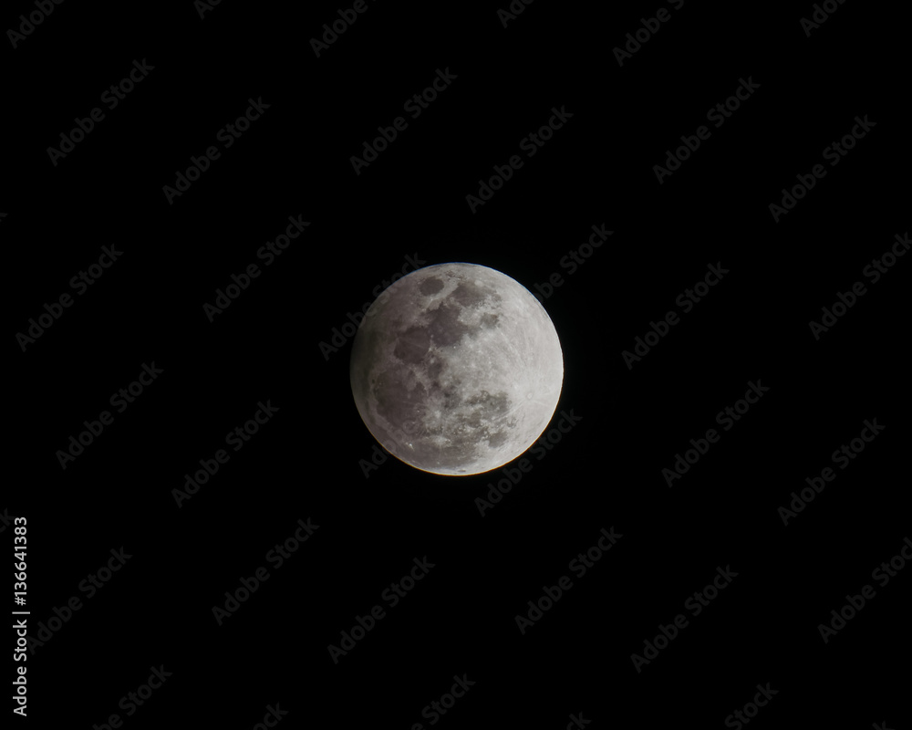 Penumbral — Full Moon, Lunar Eclipse and Pale Green Comet Stre Penumbral — Full Moon, Lunar Eclipse and Pale Green Comet Stre