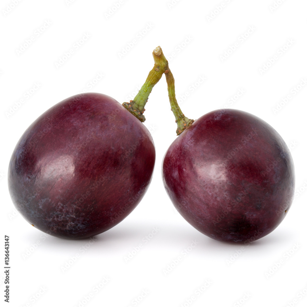 Red grape berry bunch isolated on white background cutout