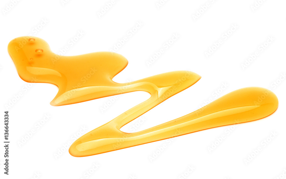 Sweet honey drips isolated on white background. Syrup droplet, n Sweet honey drips isolated on white background. Syrup droplet, n