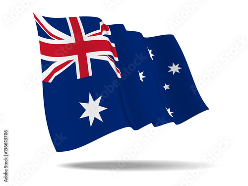 illustration Commonwealth of Australia flag waving Isolated on White Background,vector