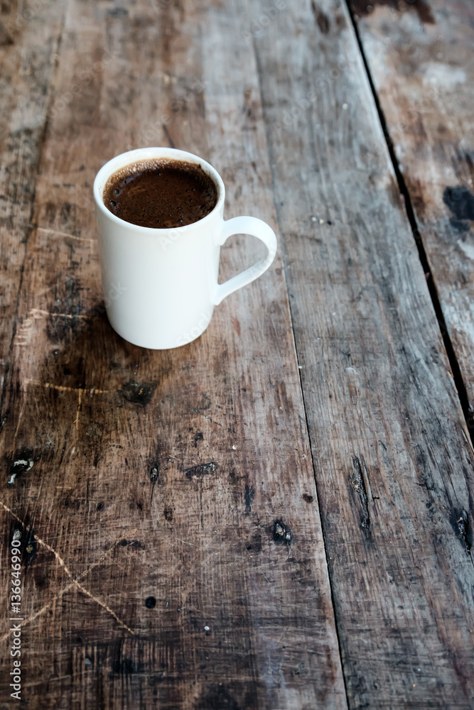 Coffee drink on wooden table Coffee drink on wooden table