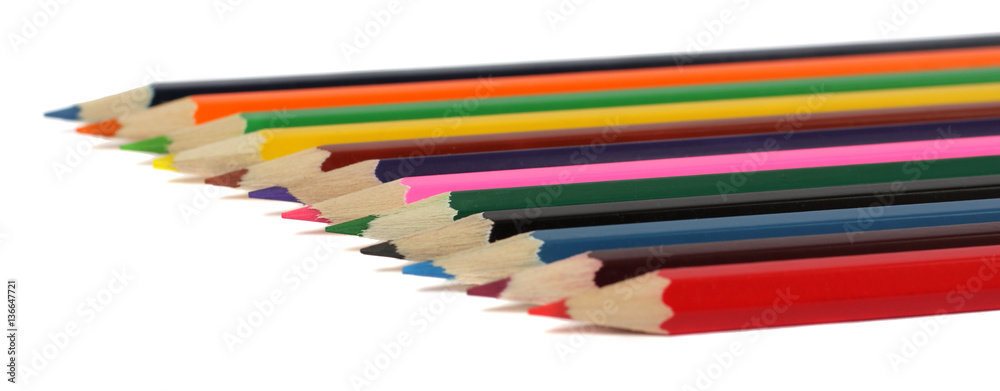 colored pencil isolated white background