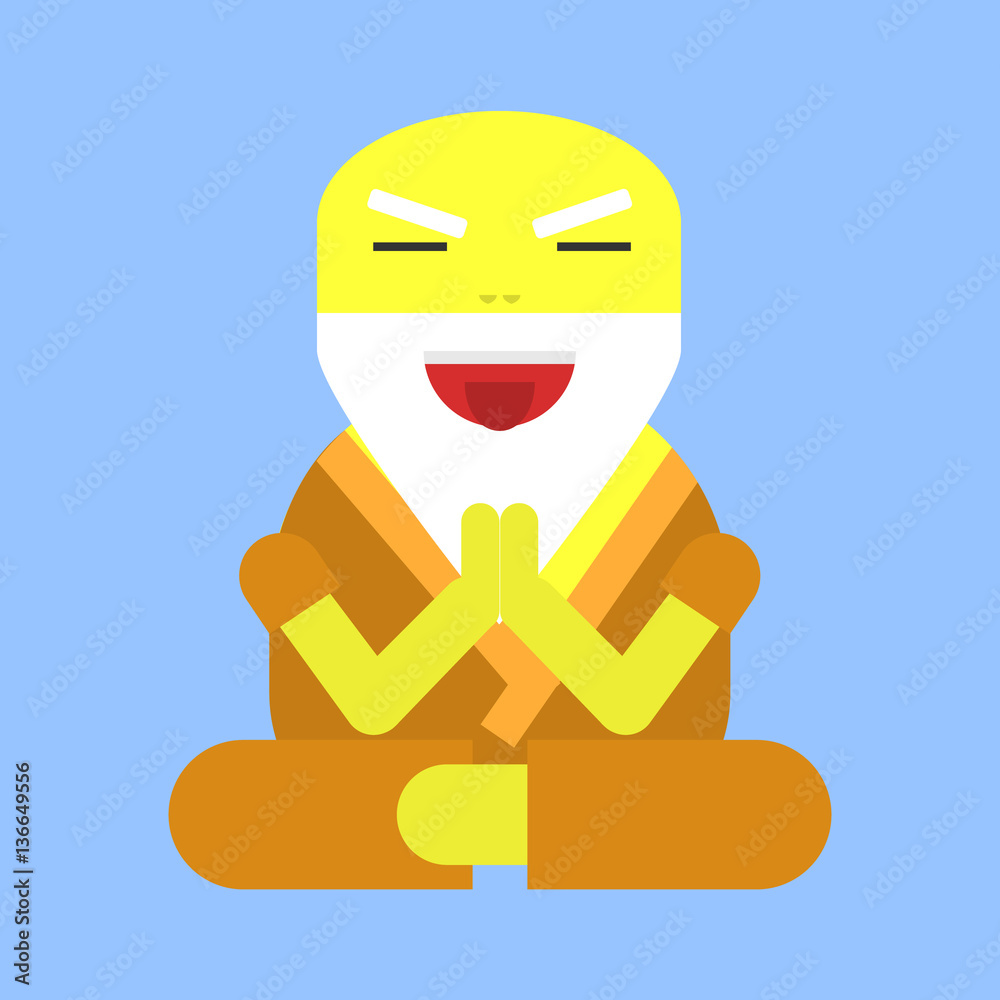 Old funny yoga man in flat style Old funny yoga man in flat style