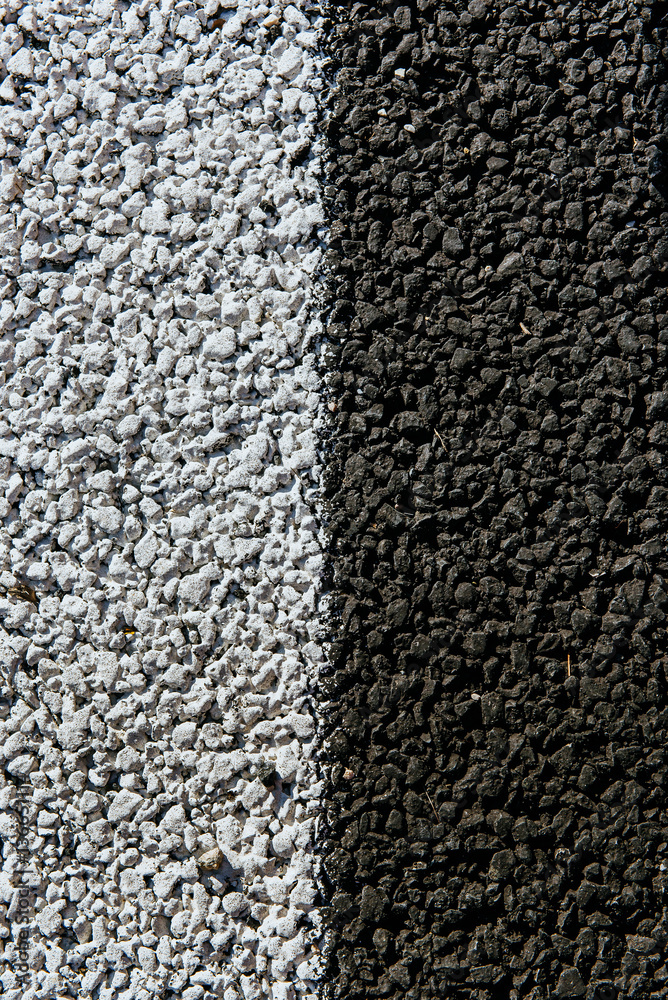 Fototapeta premium New asphalt texture with white dashed line.