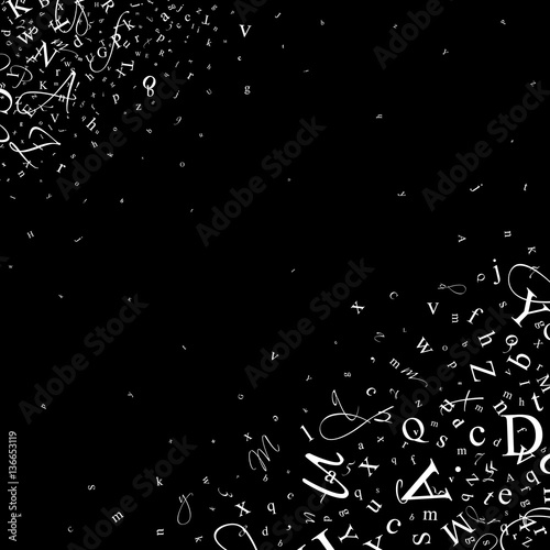 Abstract background of letters and digits.