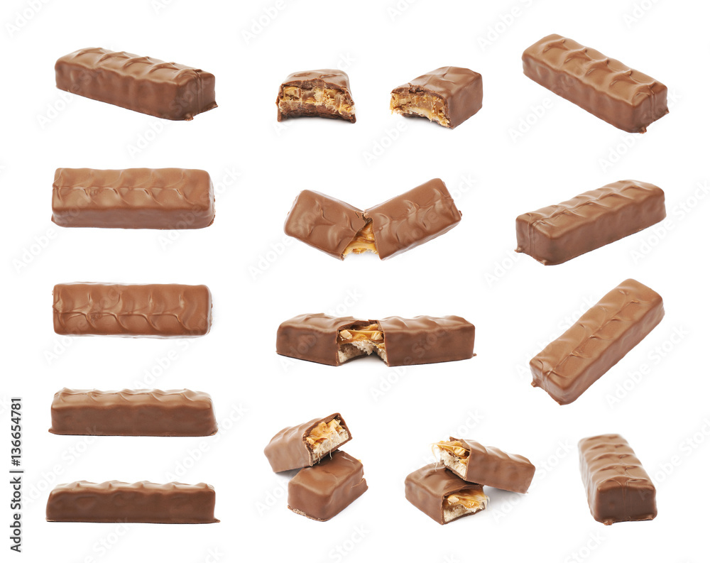 Caramel chocolate bar isolated Caramel chocolate bar isolated
