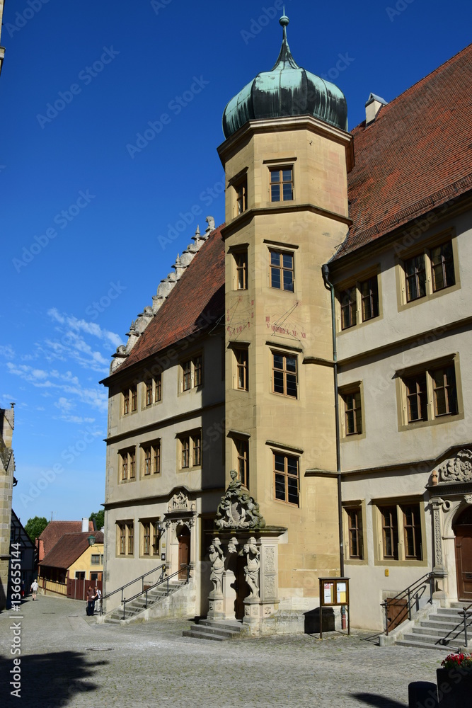 Fototapeta premium View in the historical town of Rothenburg on the Tauber, Bavaria, region Middle Franconia, Germany