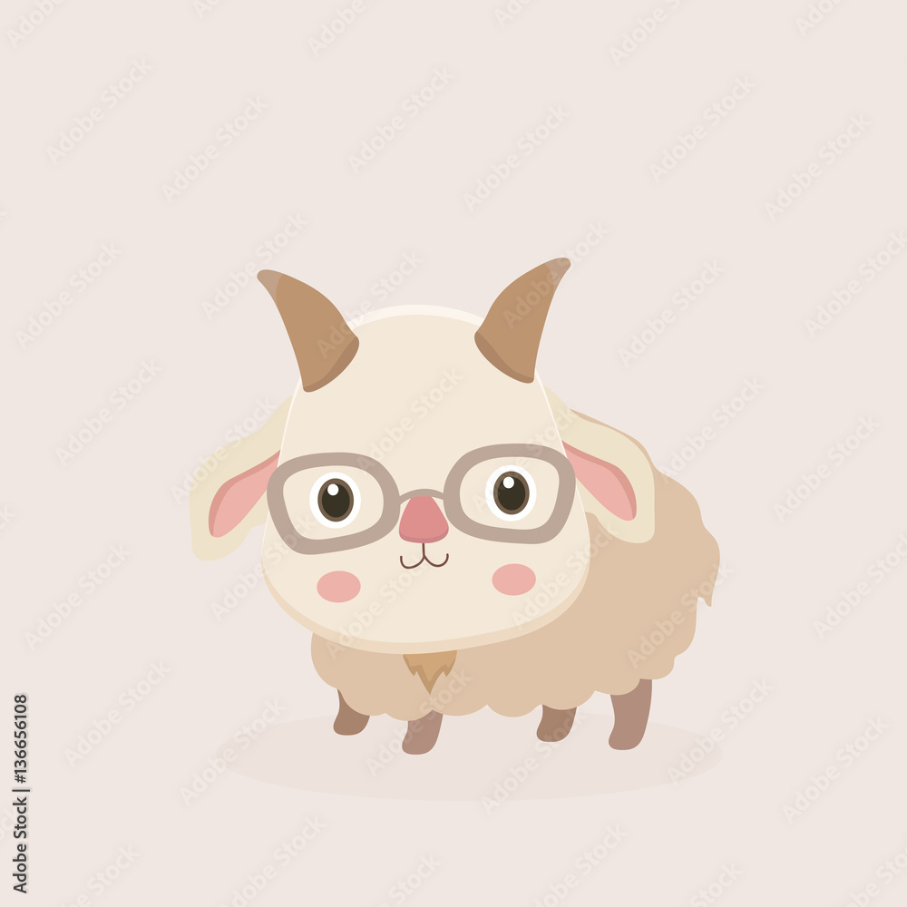 Vector illustration of Goat Cartoon.