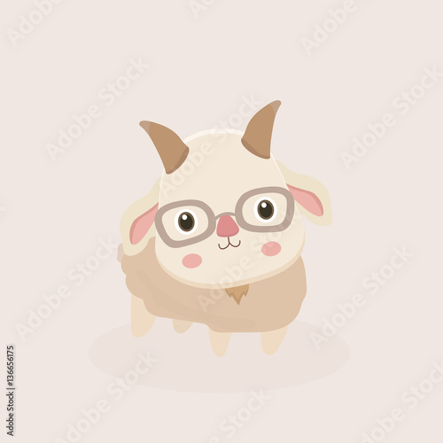 Vector illustration of Goat Cartoon.