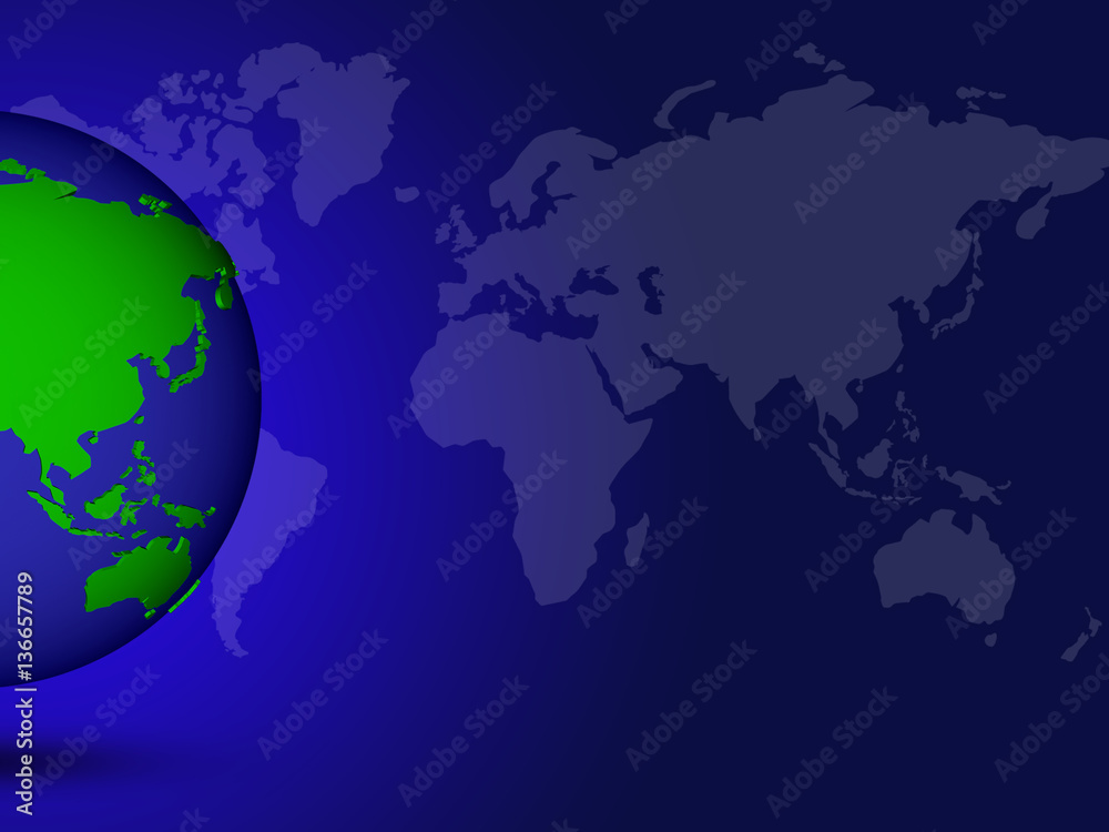 Fototapeta premium Partial globe with the world map background