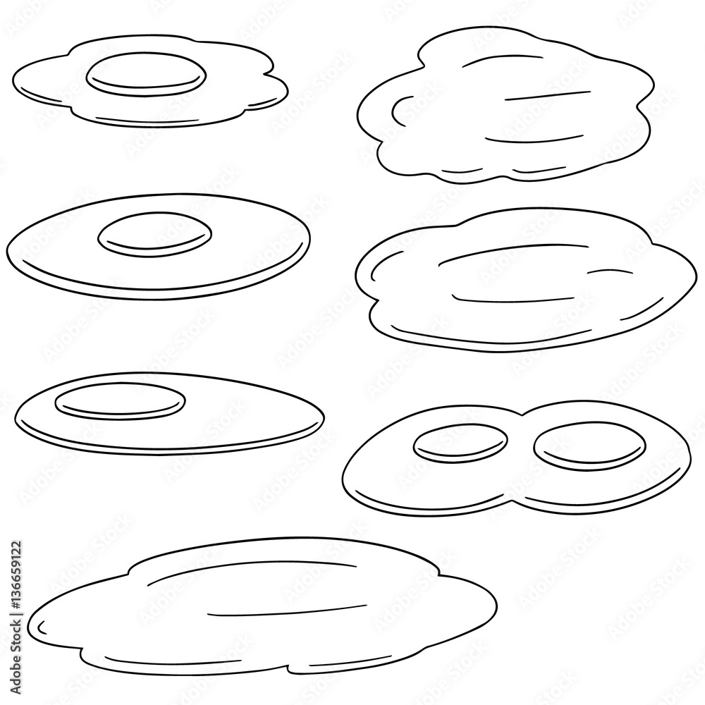 vector set of fried egg vector set of fried egg